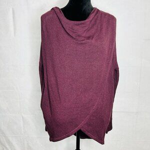 Athleta Purana Wrap Hooded Relaxed Drape Neck Sweatshirt Spiced Cabernet Sz XXS